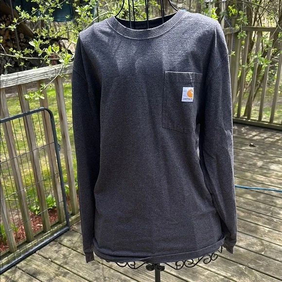 Carhartt Men's Long Sleeve Tee - Dark Gray - Picture 1 of 6